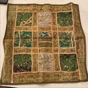 Authentic Pakistani Embroidered Handmade Floor Cushion Cover - Green/Brown